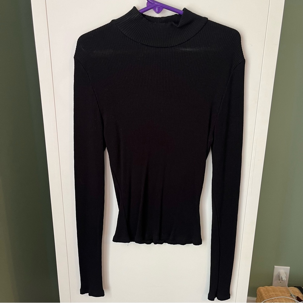 NWOT Windsor Mock-neck Ribbed Long Sleeve Crop Top